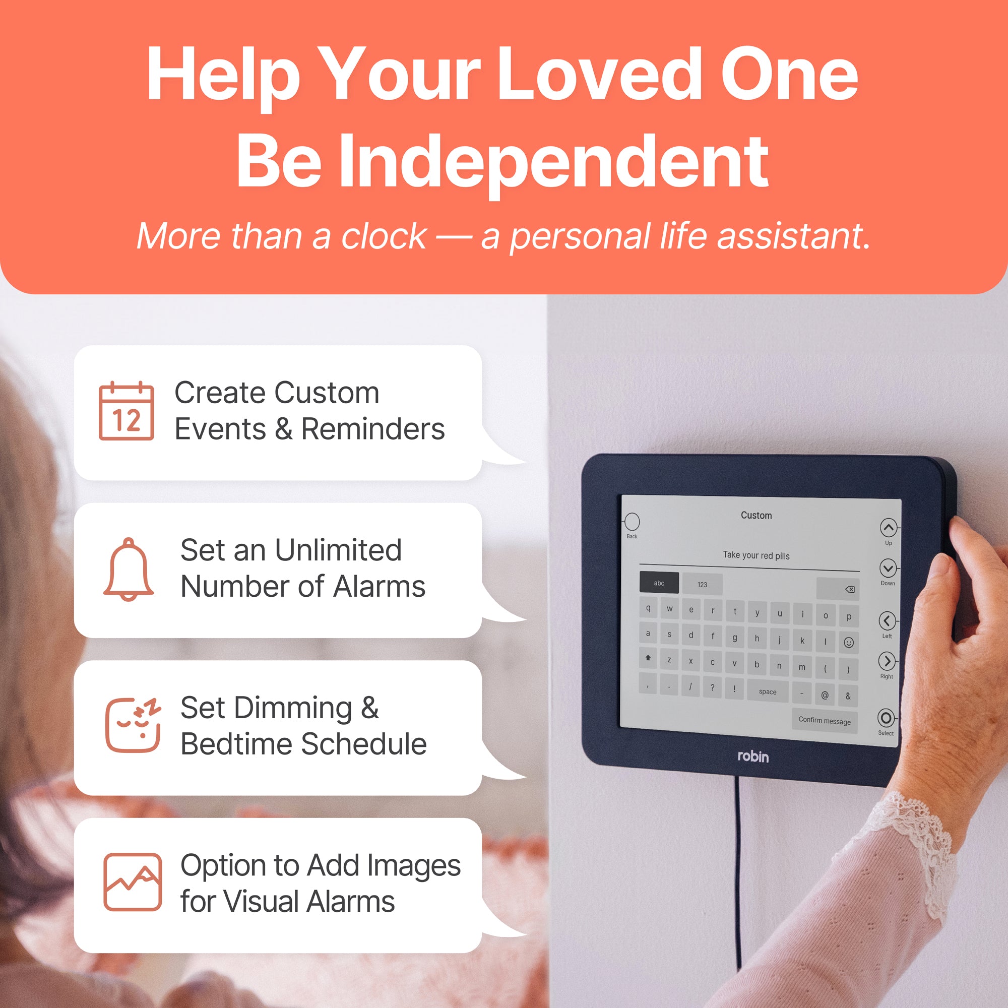 Robin 8" Day Clock Wood