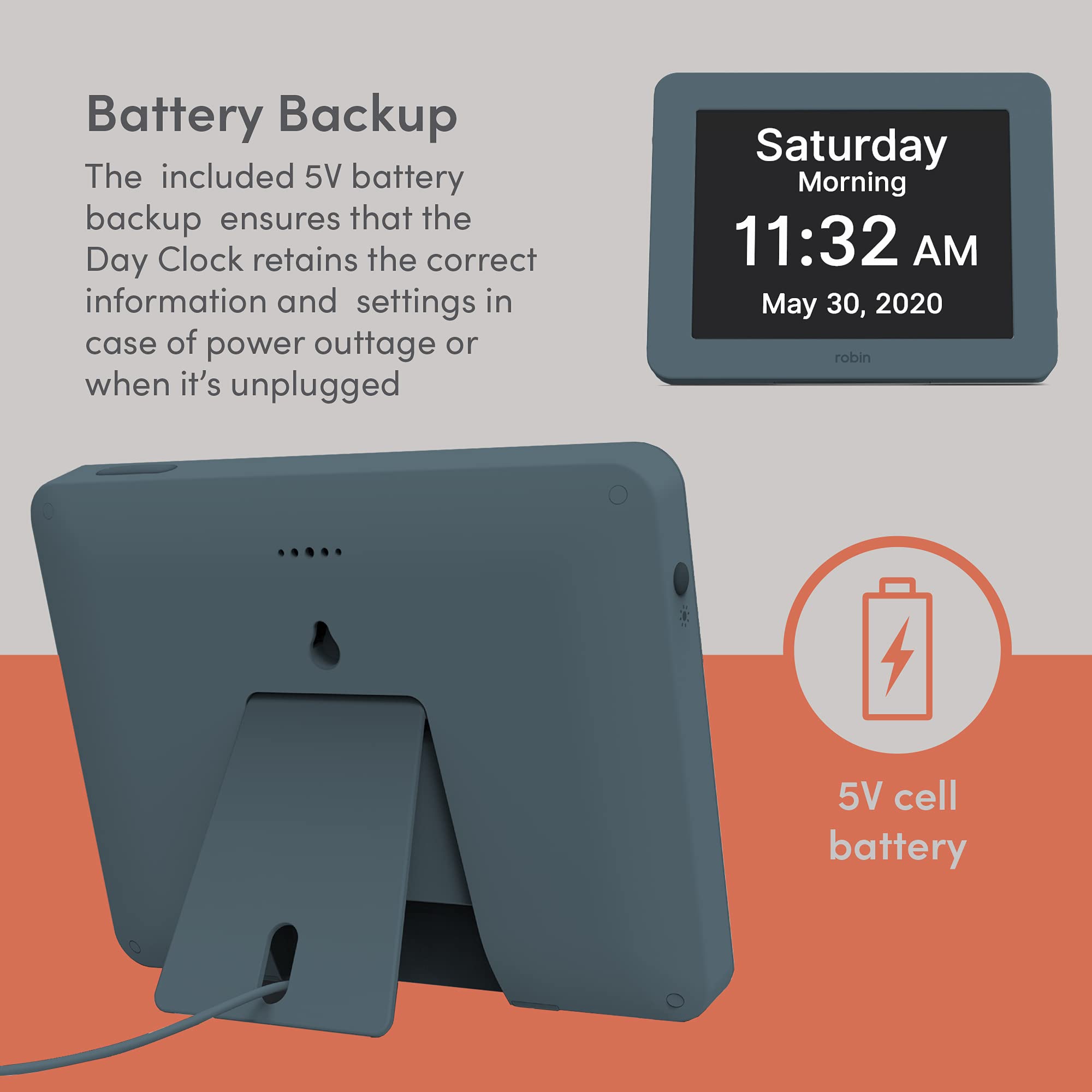 Robin 8" Day Clock Winter Day