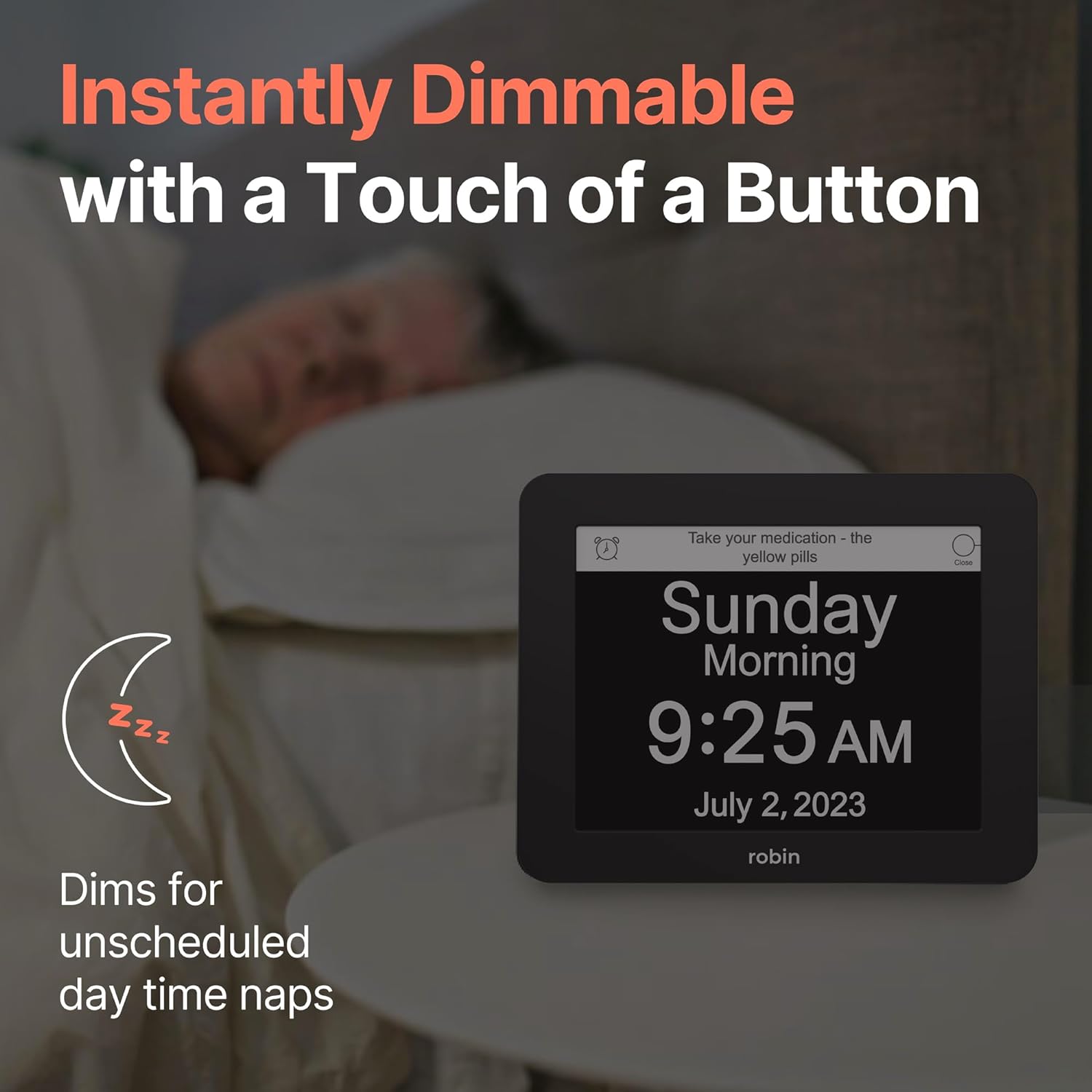 Robin 8" Day Clock Black