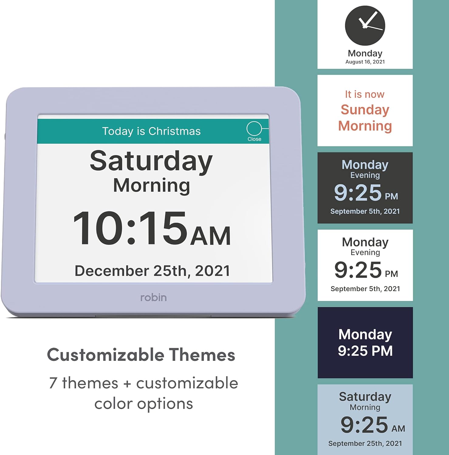 Robin 8" Day Clock Lavender