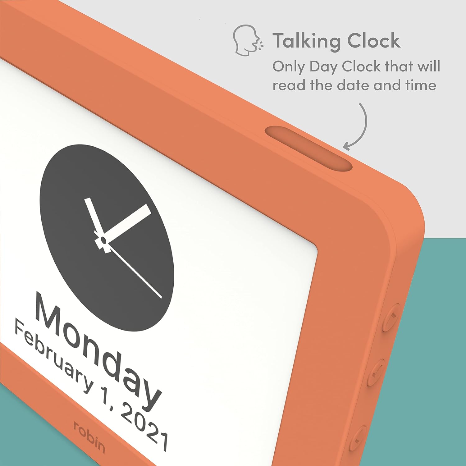 Robin 8" Day Clock Orange Blush