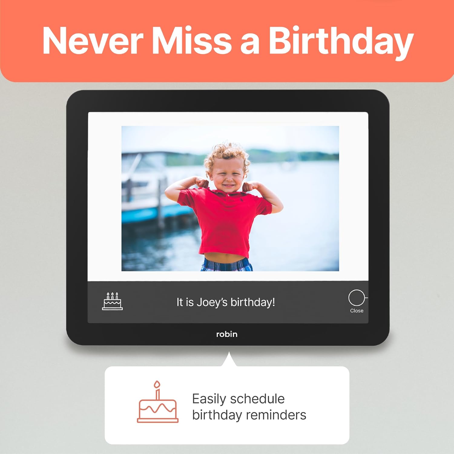 Robin 15" Day Clock Black