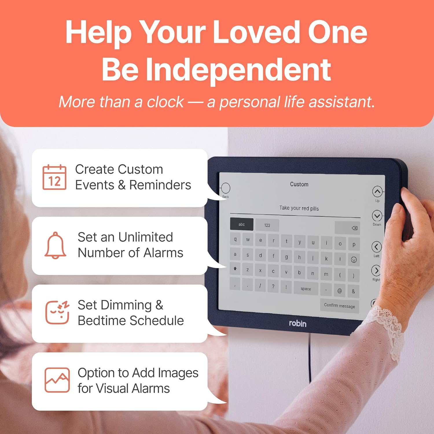 Robin 12" Day Clock Black