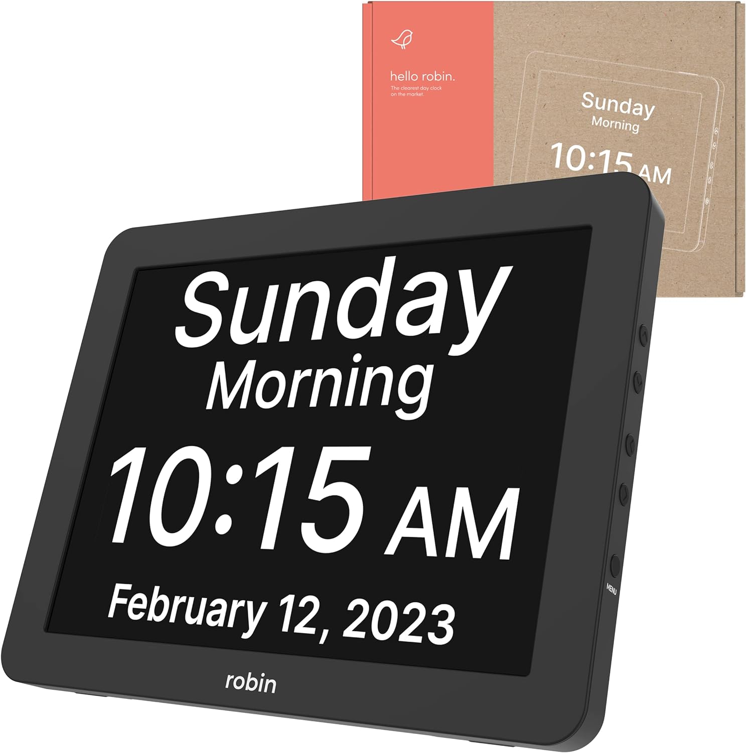 Robin 12" Day Clock Black