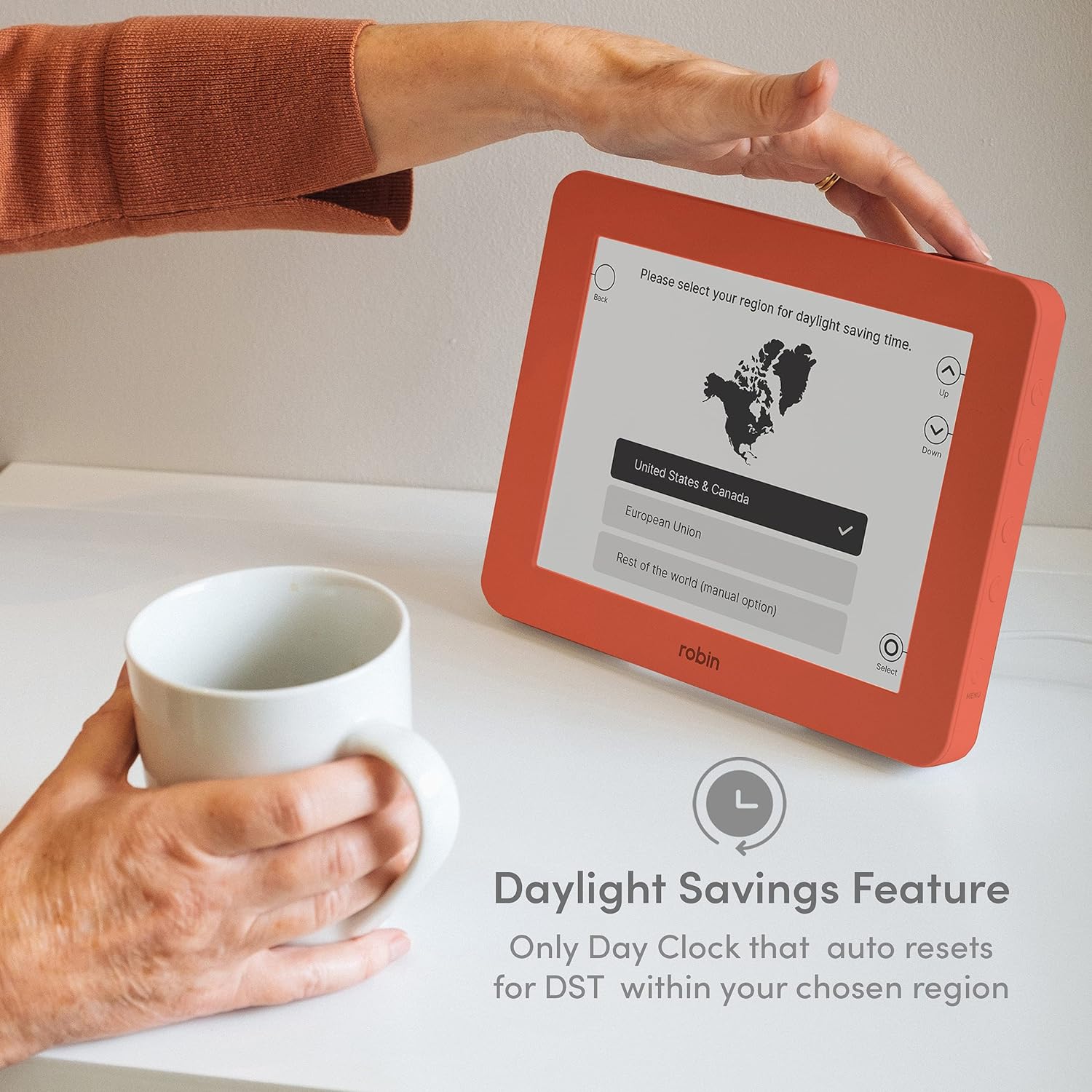 Robin 8" Day Clock Tomato