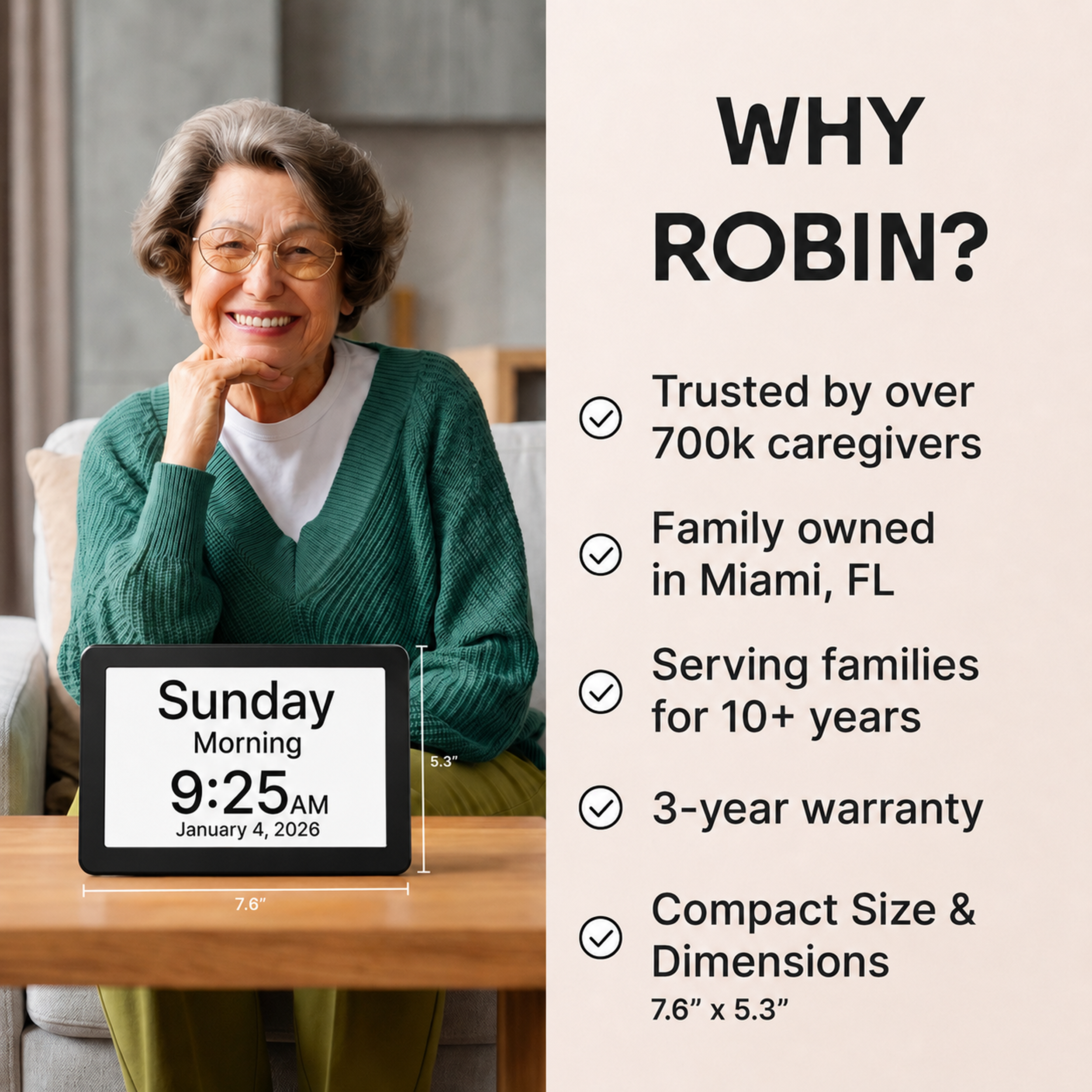 Robin Day Clock 7" Black