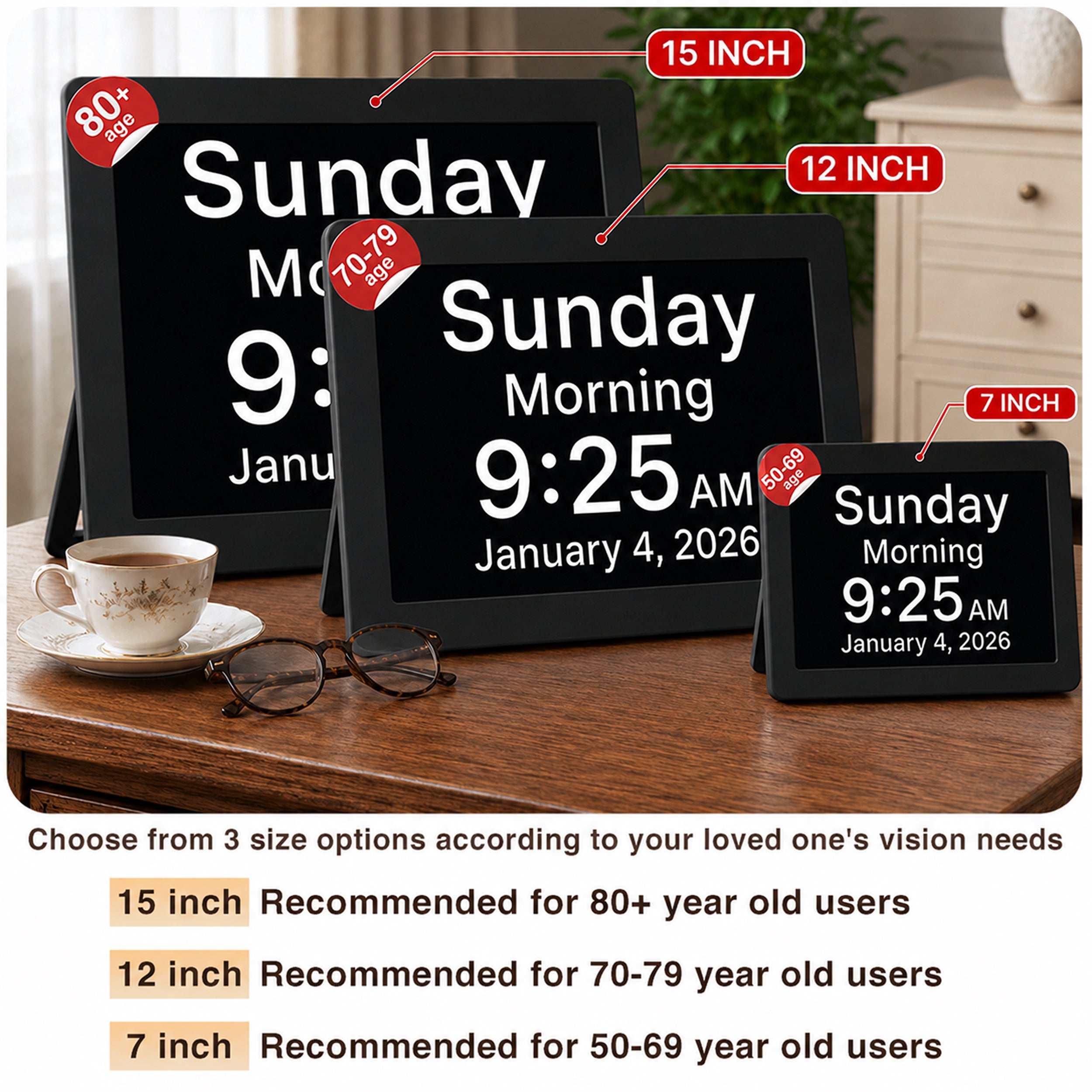 Robin Day Clock 7" Black