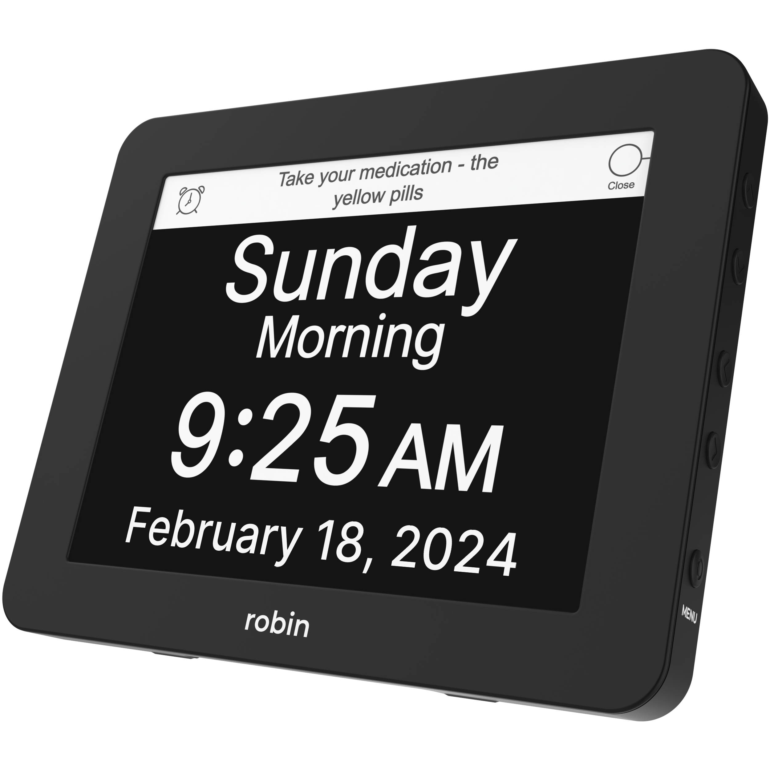 Robin 8" Day Clock Black